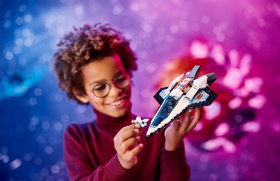 playing LEGO City 60430 Interstellar Spaceship Toy Playset