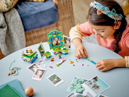 playing LEGO Disney Classic 43239 Mirabel's Photo Frame and Jewellery Box