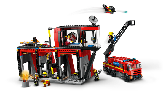 Picture of LEGO City 60414 Fire Station with Fire Engine Playset