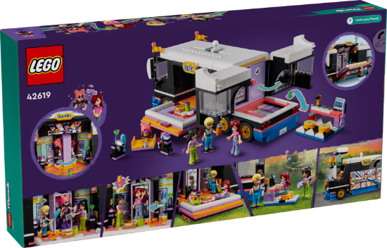 LEGO Friends 42619 Pop Star Music Tour Bus Toy package