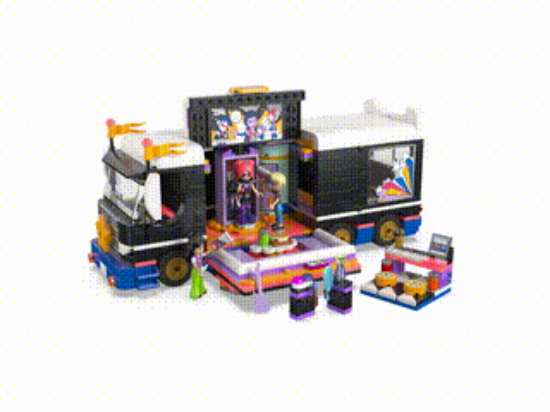 LEGO Friends 42619 Pop Star Music Tour Bus Toy, 360 VDO