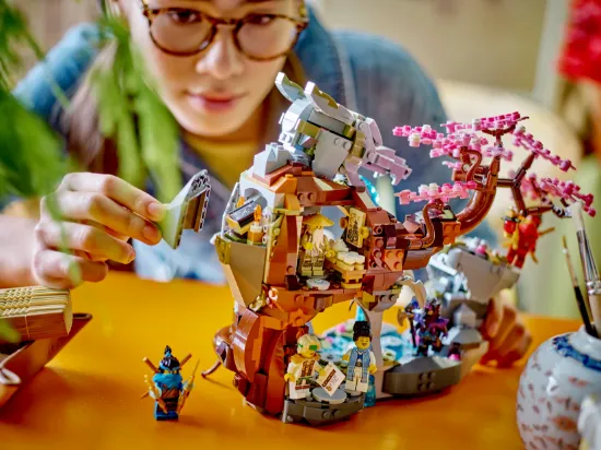 playing LEGO Ninjago 71819 Dragon Stone Shrine
