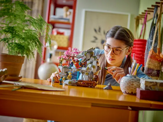 playing LEGO Ninjago 71819 Dragon Stone Shrine