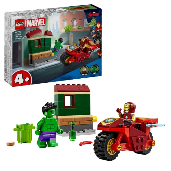 Picture of LEGO Super Heroes Marvel 76287 Iron Man with Bike and The Hulk