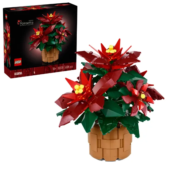LEGO Icons 10370  Poinsettia Plant Decor Building Set package