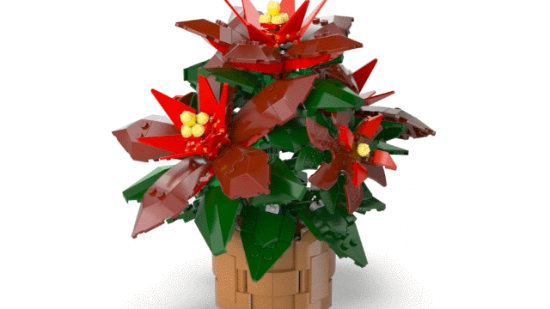 LEGO Icons 10370  Poinsettia Plant Decor Building Set, 360 VDO