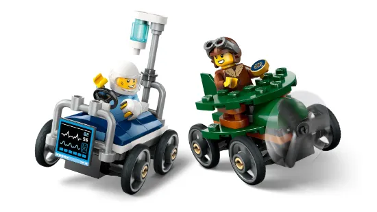 Picture of LEGO City 60459 Aeroplane vs. Hospital Bed Race Car Pack