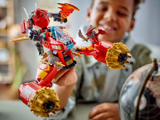 playing LEGO NINJAGO 71830 Kai Mech Storm Rider