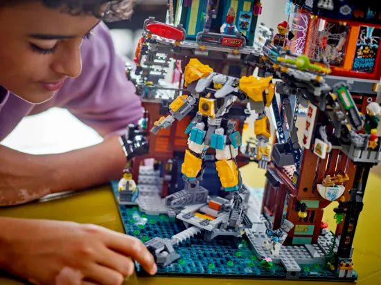 playing LEGO Ninjago 71837 City Workshops