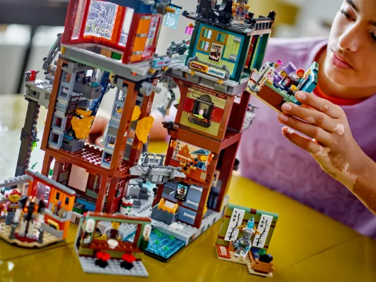 playing LEGO Ninjago 71837 City Workshops
