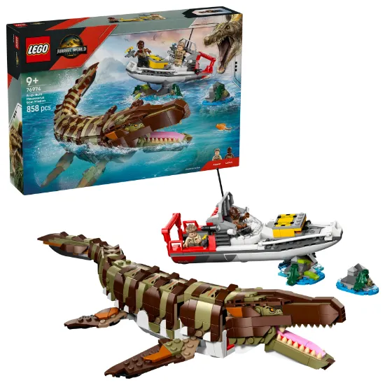 Picture of LEGO Jurassic World 76974 Brick-Built Mosasaurus Boat Mission
