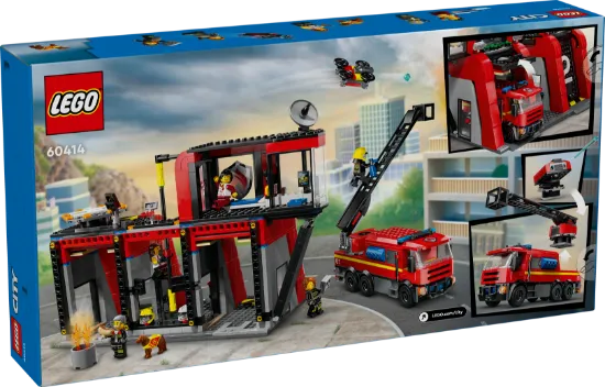 LEGO City 60414 Fire Station with Fire Engine Playset package