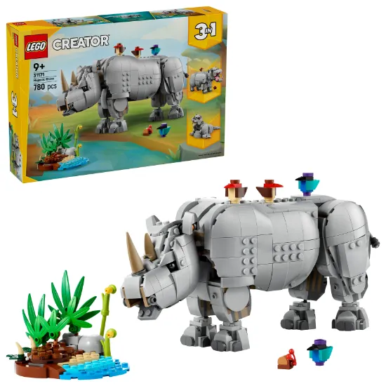 Picture of LEGO Creator 31171 Wild Animals: Majestic Rhino with Birds