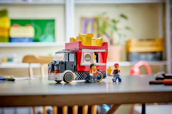 playing LEGO City 60488 Fries Food Truck Vehicle