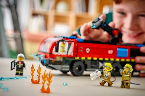 playing LEGO City 60499 Airport Fire Truck Vehicle