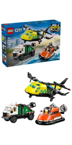 LEGO City 60505 Airplane, Service Truck & Hovercraft Remix Vehicle package