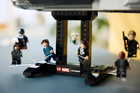 playing LEGO Marvel 76354 S.H.I.E.L.D. Helicarrier