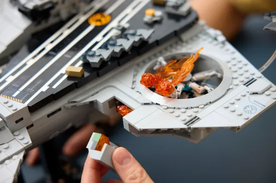 playing LEGO Marvel 76354 S.H.I.E.L.D. Helicarrier
