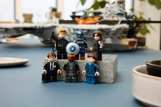 playing LEGO Marvel 76354 S.H.I.E.L.D. Helicarrier
