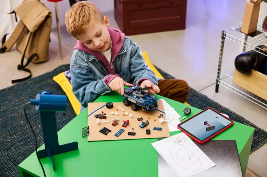 playing LEGO Marvel 76349 Spider-Man Prison Transport Chase for boys