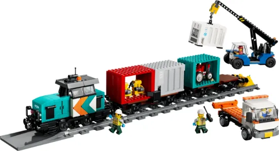 Picture of LEGO City 60509 Harbor Freight Train with Crane & Truck