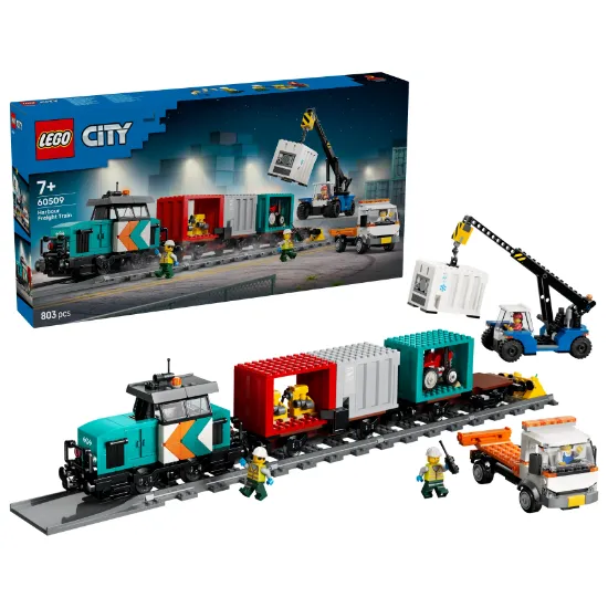 Picture of LEGO City 60509 Harbor Freight Train with Crane & Truck