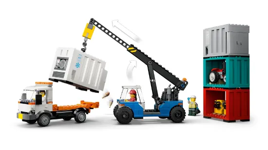Picture of LEGO City 60509 Harbor Freight Train with Crane & Truck