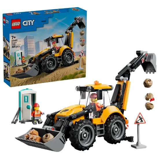 Picture of LEGO City 60480 Yellow Backhoe Loader