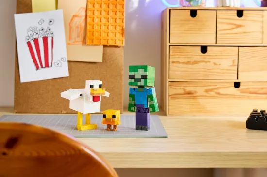 playing LEGO Minecraft 21582 Chicken Jockey