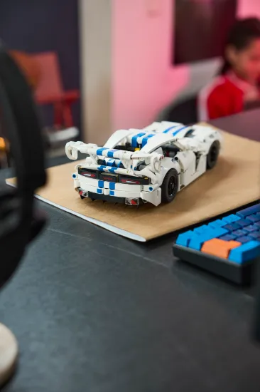 playing LEGO Technic 42234 Dodge Viper GTS-R Sports Car