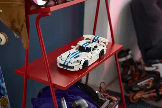 playing LEGO Technic 42234 Dodge Viper GTS-R Sports Car