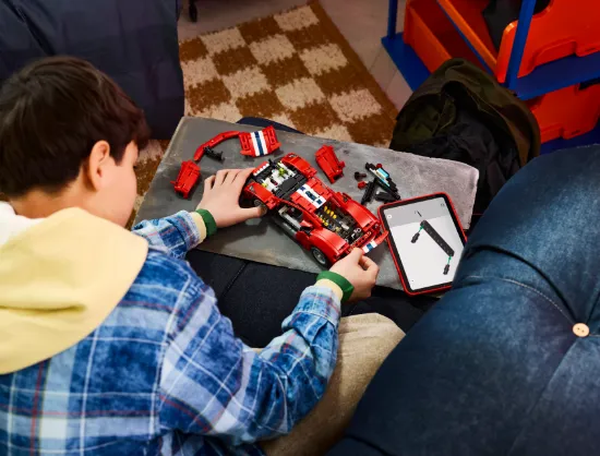 playing LEGO Technic 42235 Ferrari 488 Pista Car