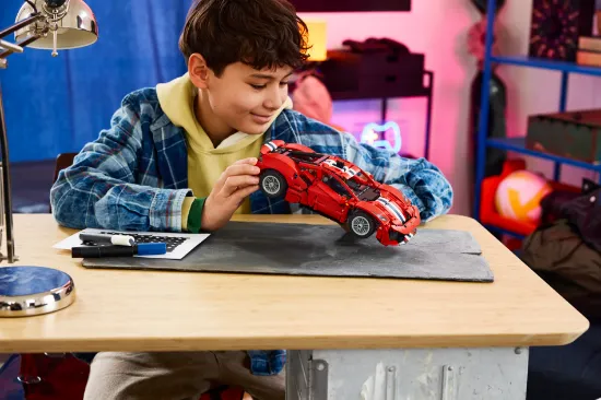 playing LEGO Technic 42235 Ferrari 488 Pista Car