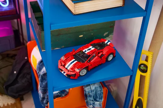 playing LEGO Technic 42235 Ferrari 488 Pista Car