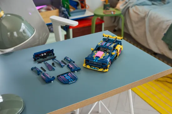 playing LEGO Technic 42236 Custom Garage Ford Mustang GT Car