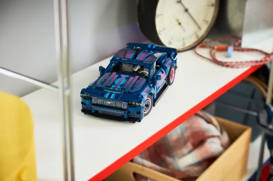 playing LEGO Technic 42236 Custom Garage Ford Mustang GT Car