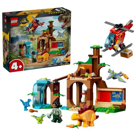 Picture of LEGO Jurassic 77981 Velociraptor, Stegosaurus & Pteranodon Rescue